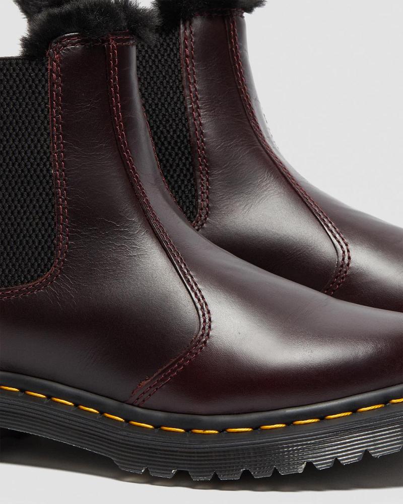 Dr Martens 2976 Leonore Faux Fur Gevoerde Laarsjes Dames Bordeaux | NL 658TCE